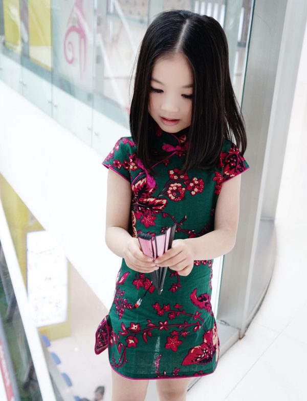 Girls Mianma cheongsam parent-child femelle skirt little girl scout summer Tangzhuang Qipao dresses - Image 4