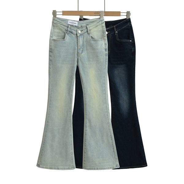 Fuli Washed Nostalgic Skinny Jeans For Women - Image 4