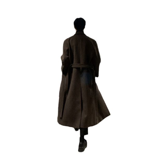 Thickened Belt Woolen Coat Men - Image 5