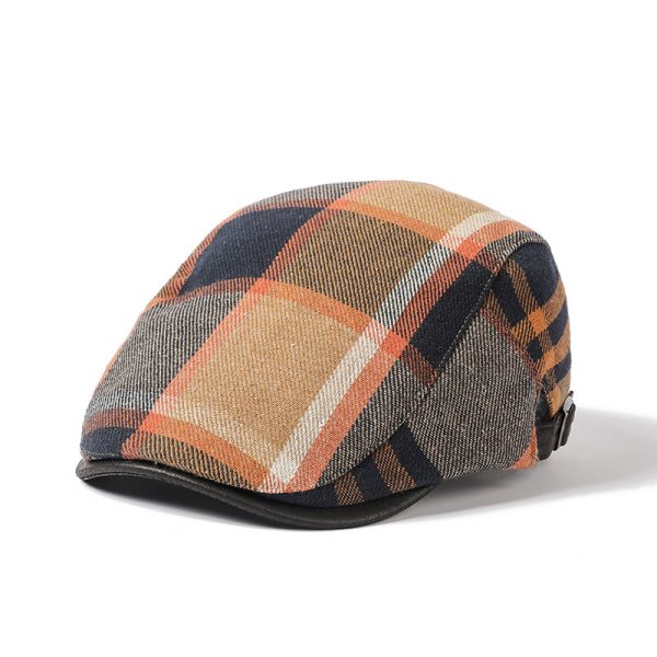 Retro Artistic Cotton Plaid Hat - Image 6