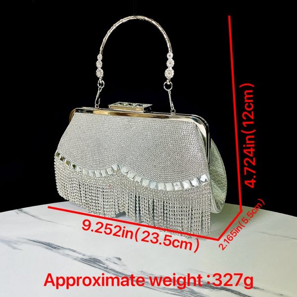 New Tassel KTV Princess Dinner Dress Hand Shoulder Crossbody Banquet Bag - Image 4