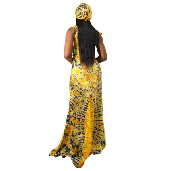 Women's Fashionable Printed Suspenders Slim Fit Long Dress Long Dress Scarf - Image 9