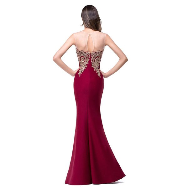 Amazon Europe dress sexy back hollow applique package hip dress fishtail skirt female perspective - Image 2