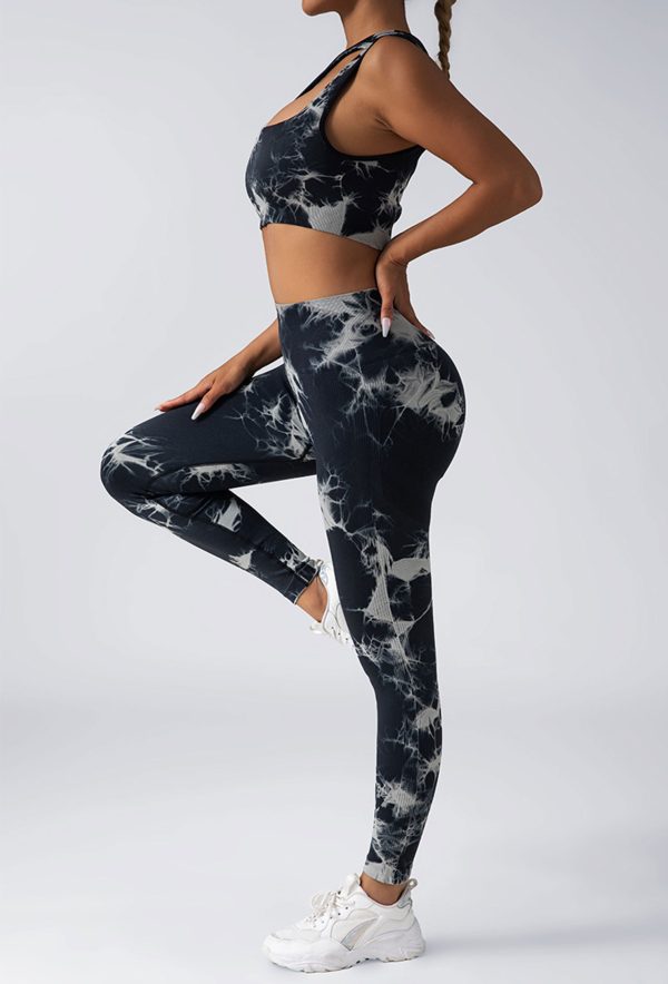 Women Scrunch Workout Leggings Butt Lifting High Waisted Yoga Pants - Tie Dye Seamless Booty Gym Tights - Image 3