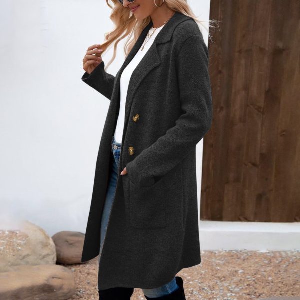 Women's Fashionable All-match Mid-length Woolen Coat Suit Jacket - Image 7