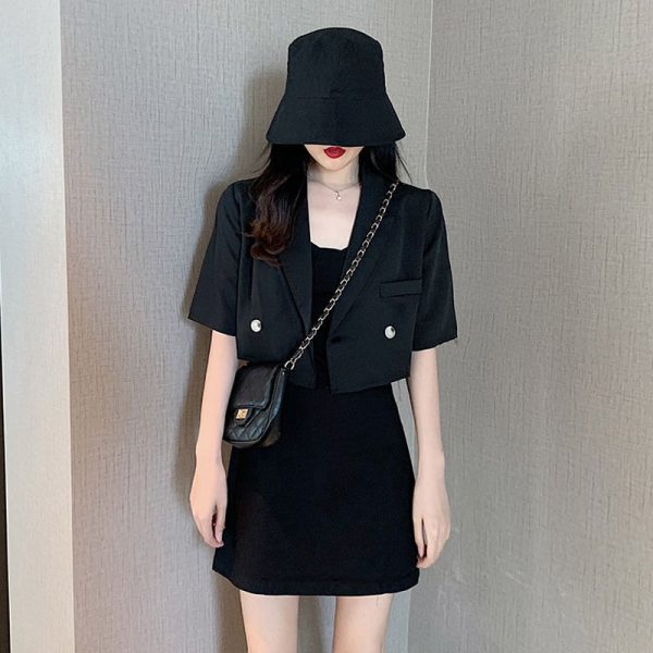 Summer Korean Style High Waist Thin Western Style Small Tailored Suit Top Women's Coat - Image 3