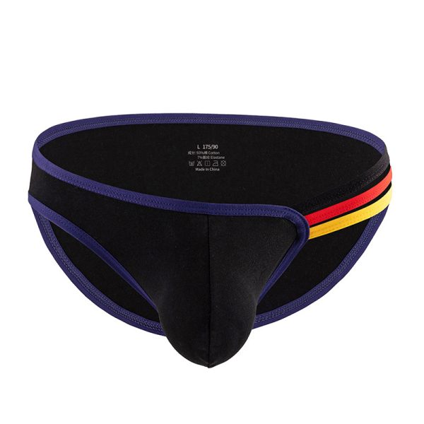 Men's T-shape Rainbow Cotton Breathable Sexy High Elastic Briefs U Bag - Image 10