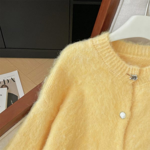 Soft And Comfortable Loose Mohair Cardigan Women - Image 2