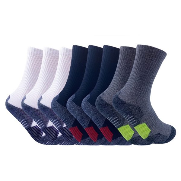 Unisex 8 Pairs Of Sports Socks, Basketball Socks - Durable, Breathable And Comfortable, Towel Sole Shock Absorption - Image 9