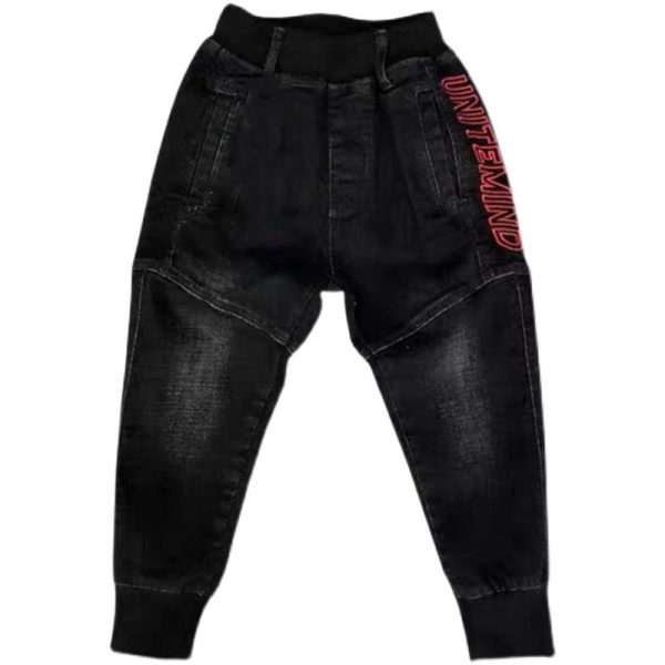 Kids Black Jeans Single Pants Spring And Autumn Boys Pants - Image 2