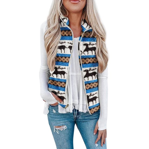 Women's Christmas Top Plush Printed Vest - Image 4