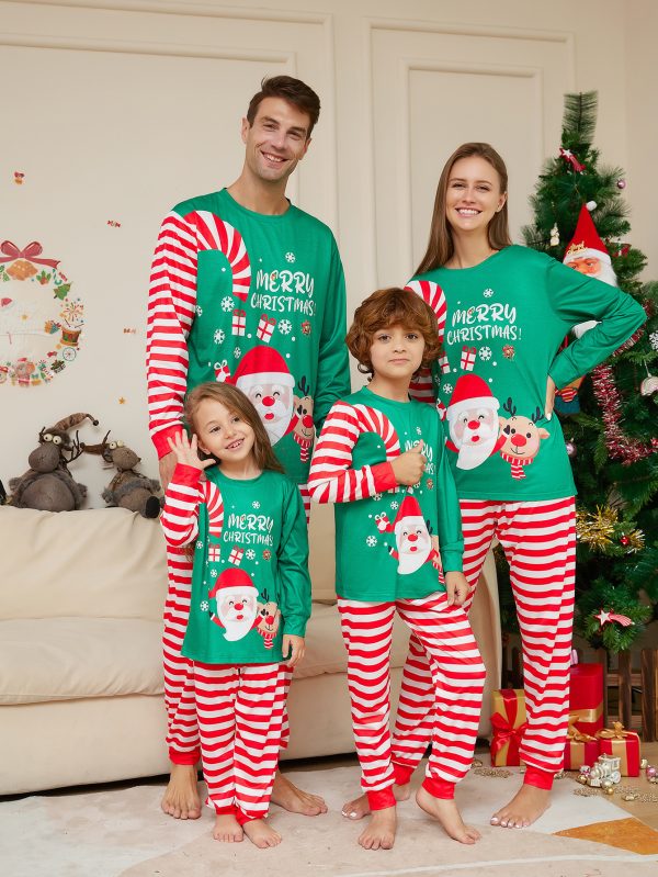 New Cartoon Santa Claus Letter Printing Parent-child Christmas Pajamas Home Wear Suit - Image 6