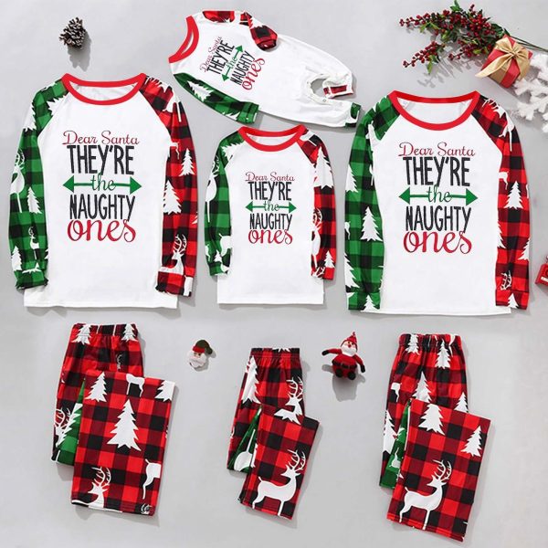 Parent-Child Christmas Homewear Suit Plaid Stitching Printing - Image 6