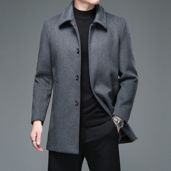 Trench Coat Mid-length Long Sleeve Lapel Korean Style Casual Jacket - Image 2