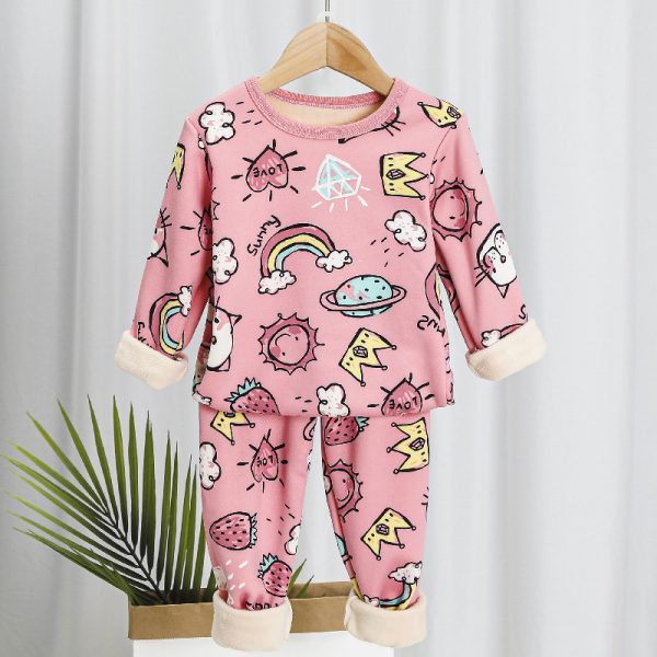 Children's Thermal Underwear Suit Fleece-lined Thickened - Image 3