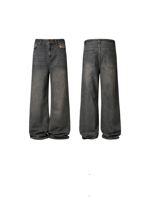 High Street Minimalist And Versatile Wide Leg Jeans - Image 6