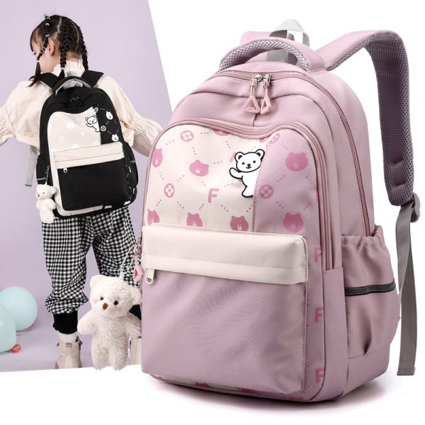 Schoolbag Lightweight And Large Capacity Elementary School Studebt Cute Bear Backpack - Image 2