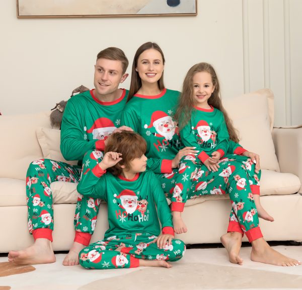 Christmas Pajamas For Family Matching Family Christmas PJs Sets Santa Claus Printed Top Sleepwear - Image 2