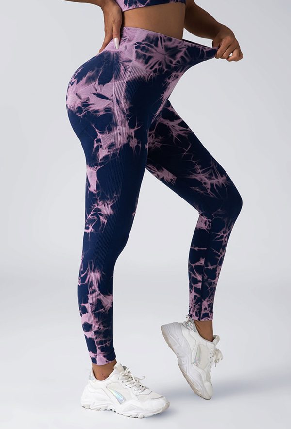 Women Scrunch Workout Leggings Butt Lifting High Waisted Yoga Pants - Tie Dye Seamless Booty Gym Tights - Image 7