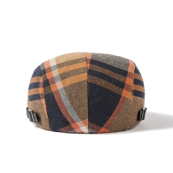 Retro Artistic Cotton Plaid Hat - Image 5