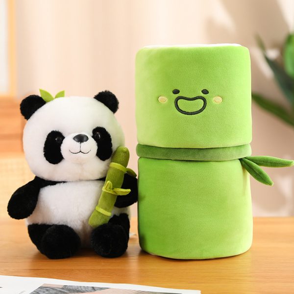 Simulated Bamboo Tube Flower Panda Pillow - Image 7