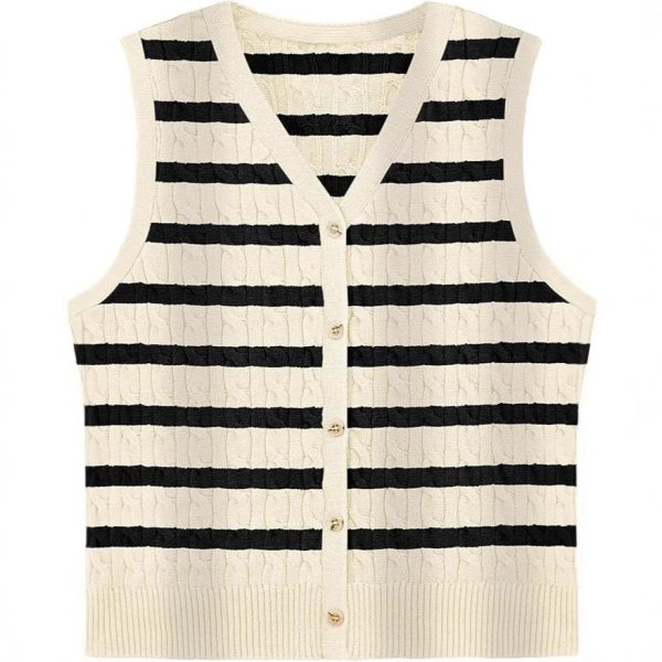 European And American Women's Fashion Sweater Vest Twisted Knitted Short - Image 3