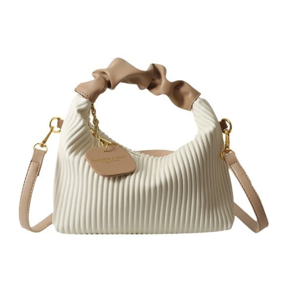 Vertical Striped Handbag Shoulder Messenger Bag - Image 5