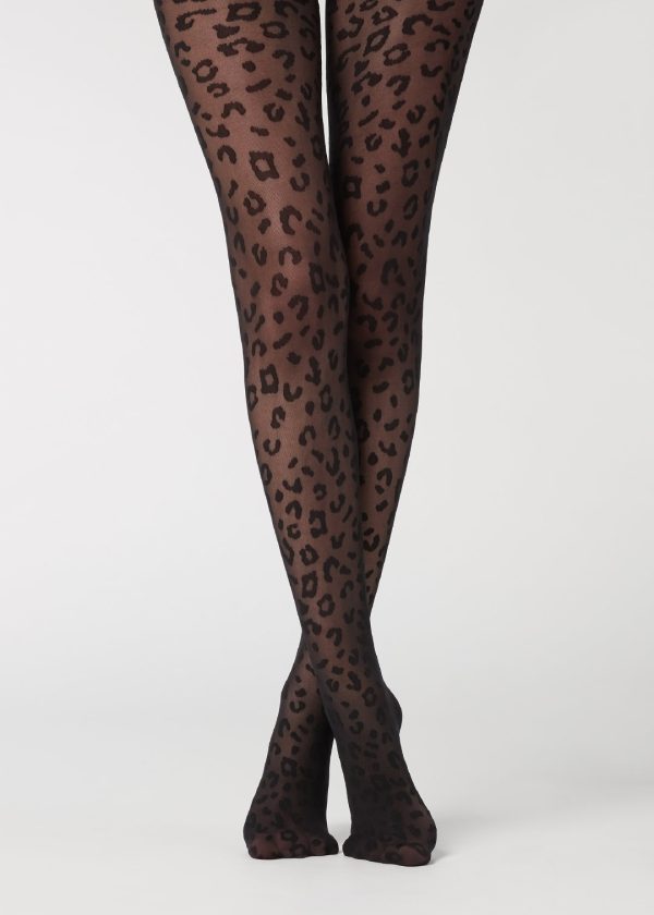 Leopard Vintage Jacquard Pantyhose Leg Beauty - Image 3