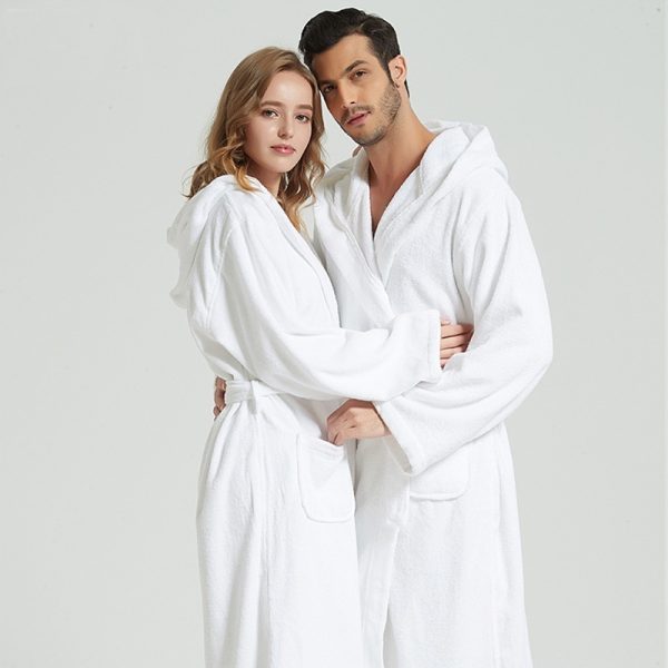 Pure Cotton Hotel Bathrobe Thickening Towel Material Nightgown - Image 2