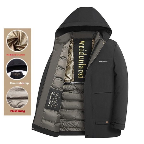 Winter Men's Velvet Thickening Padded Jacket Business Casual Down Cotton-padded Coat - Image 5