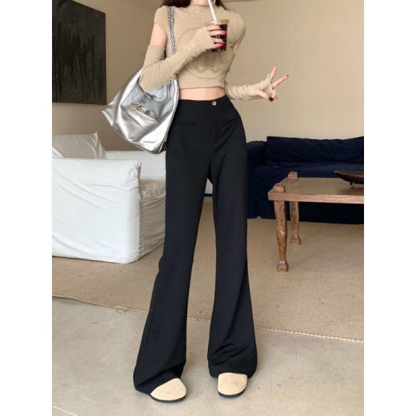 High Waist Slim Fit Women's Spring Versatile Slimming And Straight Casual Pants - Image 6