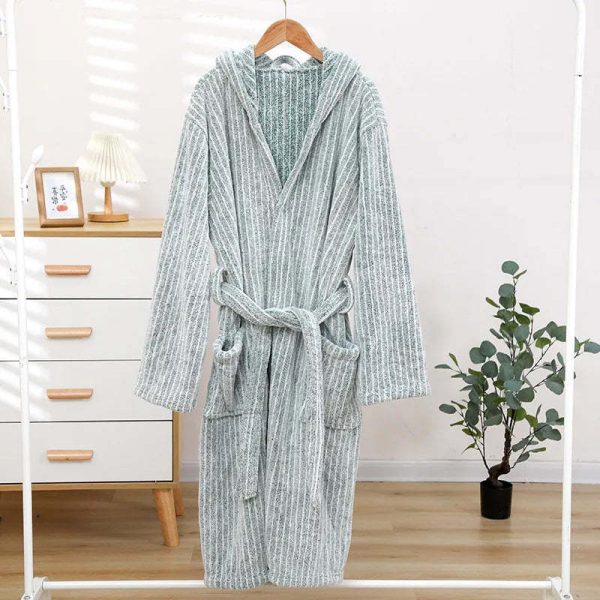 Thicken And Lengthen Coral Fleece Bathrobe Plus Size Pajamas Homewear - Image 4