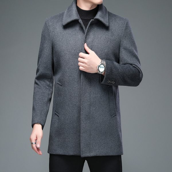 Trench Coat Mid-length Long Sleeve Lapel Korean Style Casual Jacket - Image 4