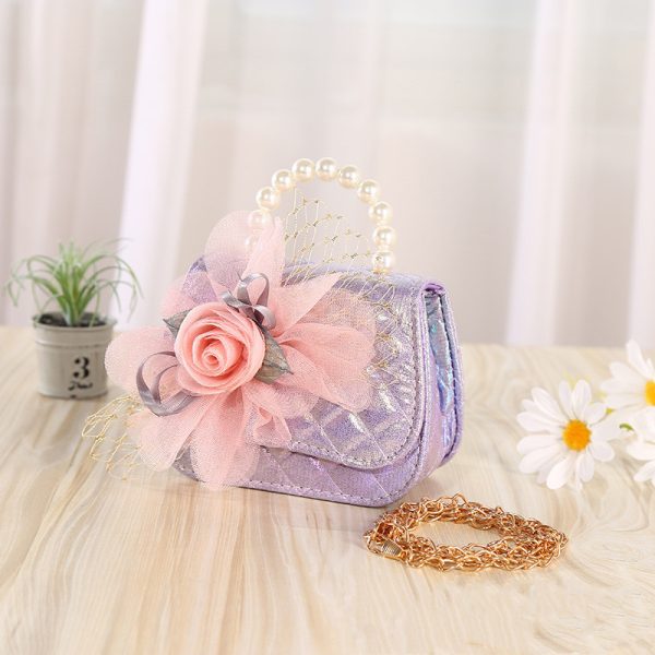 Flower Knitted Pearl Portable Diagonal Bag - Image 5