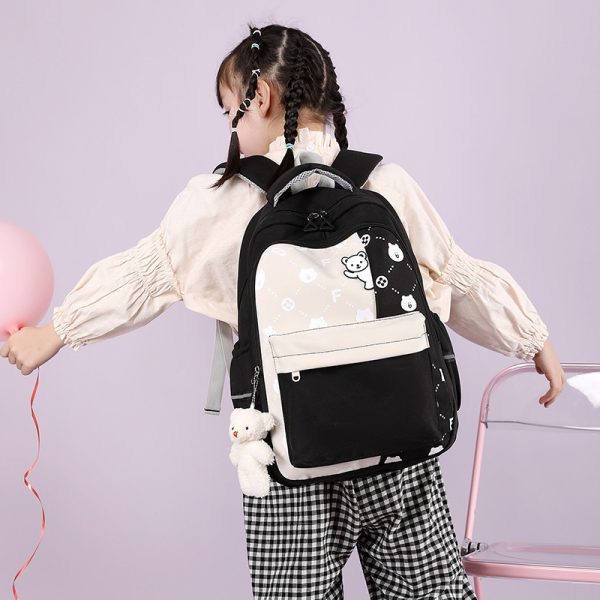 Schoolbag Lightweight And Large Capacity Elementary School Studebt Cute Bear Backpack - Image 3