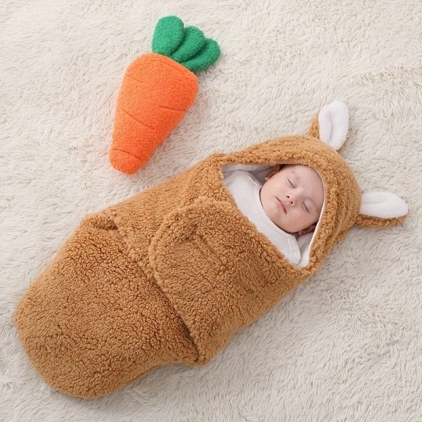 Super Soft Baby Sleeping Bag Fluffy Fleece Newborn Blanket Swaddle Blankets, Unisex Baby Wrap For Newborn Baby Boys Girls With Head-Protecting & Head-Supporting Function, Wearable Swaddle Sleep Sack - Image 10