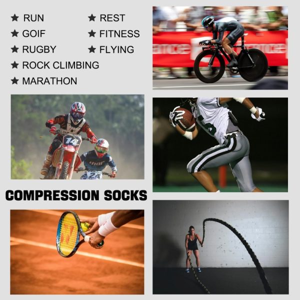 Three Pairs Of Mixed-color Compression Sports Socks It Has Elastic Strength To Cushion And Absorb Sweat, And Has Good Wrapping, Which Is Suitable For Outdoor Wear In All Seasons - Image 8