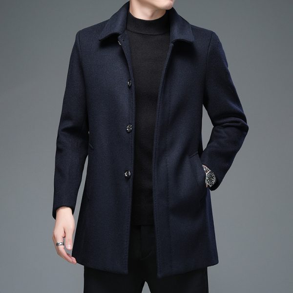 Trench Coat Mid-length Long Sleeve Lapel Korean Style Casual Jacket - Image 6