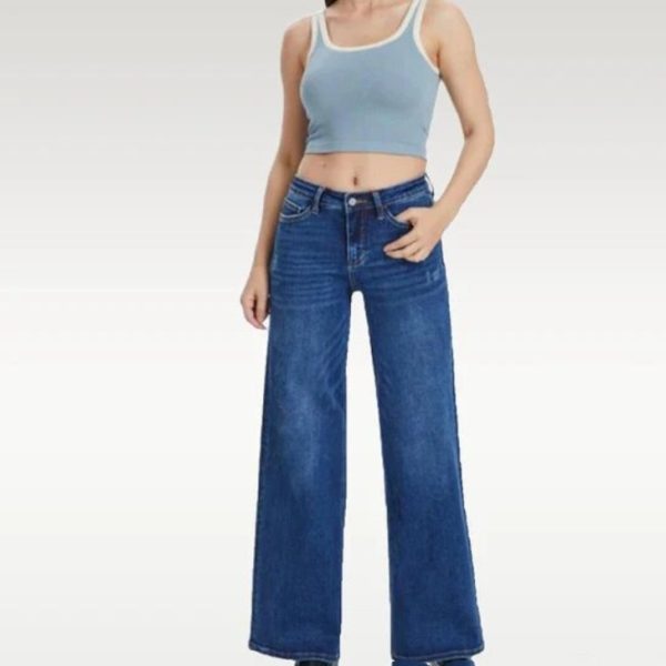 Narrow Wide-leg Pants High Waist Hip Lift Straight Loose Jeans