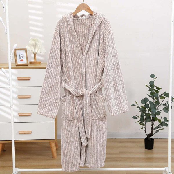 Thicken And Lengthen Coral Fleece Bathrobe Plus Size Pajamas Homewear - Image 7