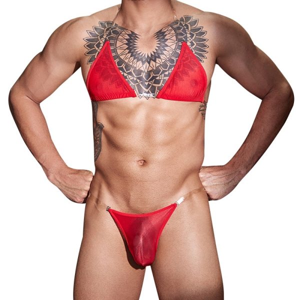 New Men's Thin Transparent Sexy Three-point Sexy Suit - Image 5