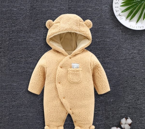 Baby clothes lamb winter cotton padded clothes baby newborn baby skin thickening climb Siamese clothes cotton - Image 9