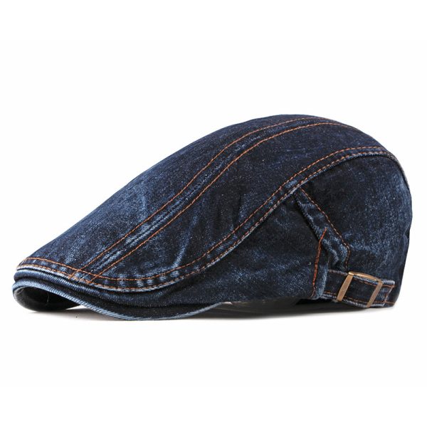 Fashion Wash Denim Beret Men - Image 2