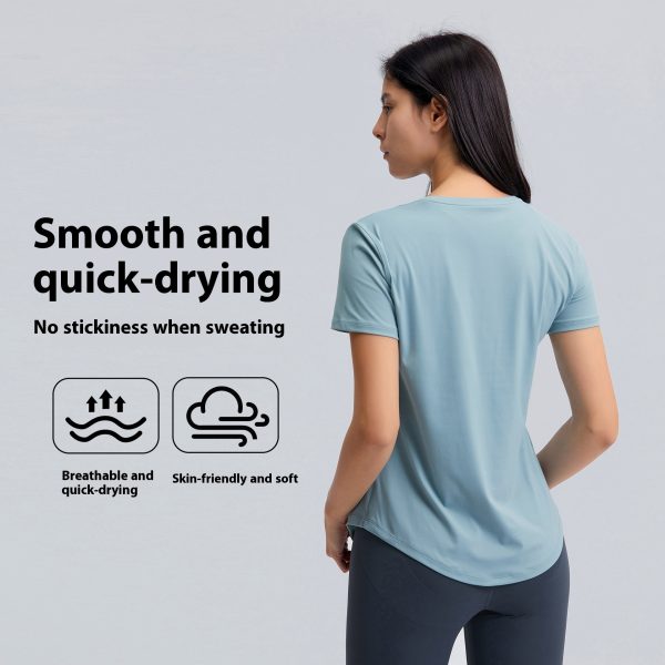 Summer Thin Loose Yoga Short Sleeve Women's Brushed Breathable - Image 2