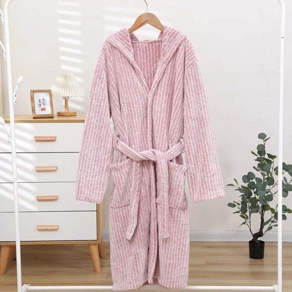 Thicken And Lengthen Coral Fleece Bathrobe Plus Size Pajamas Homewear - Image 6