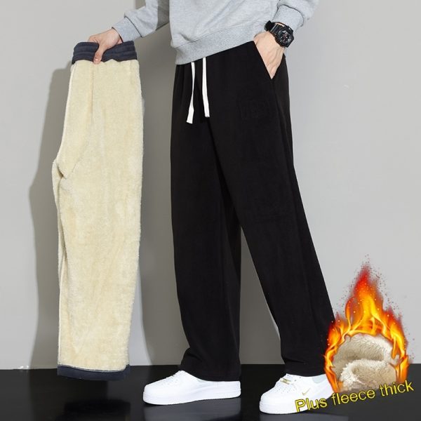 Winter Men's Casual Cashmere Pants Straight Wide-leg Pants - Image 4