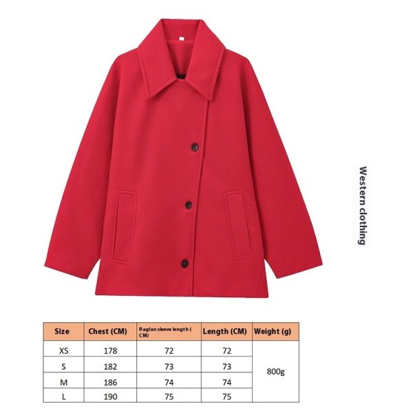 Blended Short Loose Overcoat Coat - Image 9