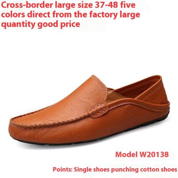 Genuine Leather Casual Cowhide British Soft Bottom Men's Leather Shoes - Image 4