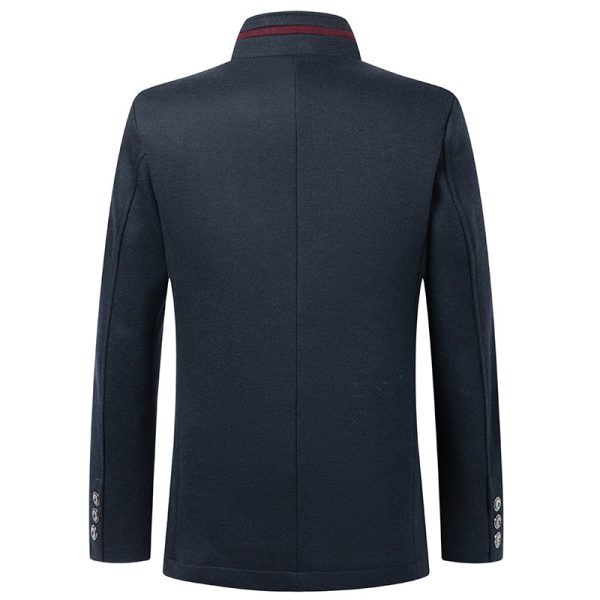 Business Stand Collar Woolen Coat - Image 2