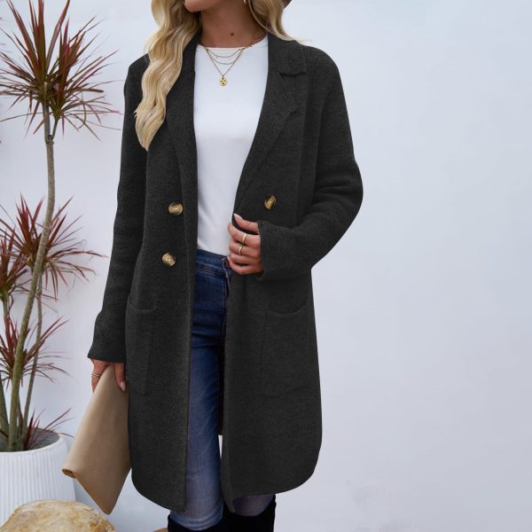 Women's Fashionable All-match Mid-length Woolen Coat Suit Jacket - Image 3